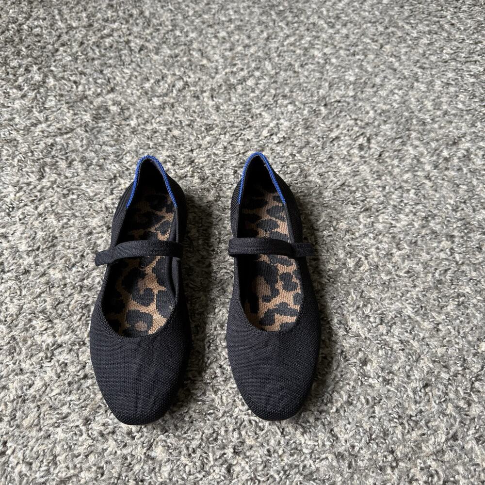 Rothy’s The Max Square Mary Jane Women’s Washable Flats Black Womens 5.5 Shoe - Picture 1 of 5